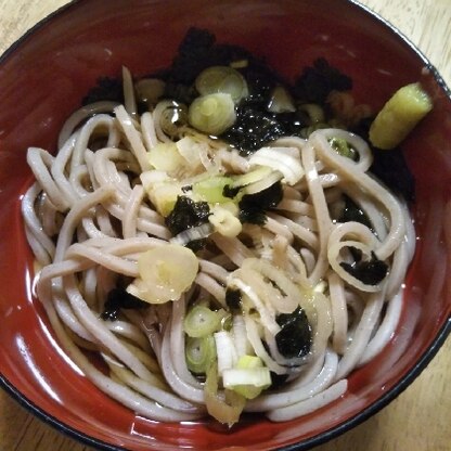 麺つゆかけそば簡単、美味しくできました(^o^)